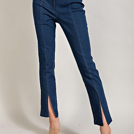 Denim Button Slit Pants 