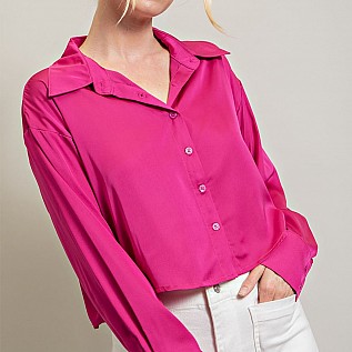 Cropped Button Down Shirt