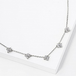 18K Gold Dipped A Piece of Me Rhinestone Floral Necklace