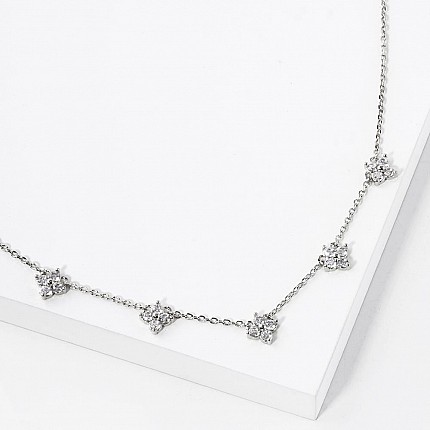 18K Gold Dipped A Piece of Me Rhinestone Floral Necklace