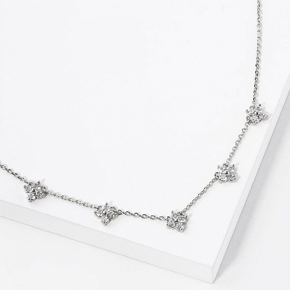 18K Gold Dipped A Piece of Me Rhinestone Floral Necklace 18K Gold Dipped A Piece of Me Rhinestone Floral Necklace