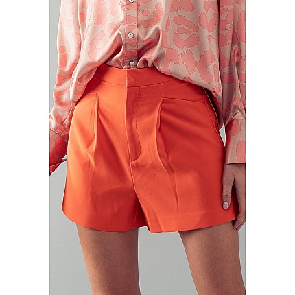 High Waist Basic Pleated Shorts