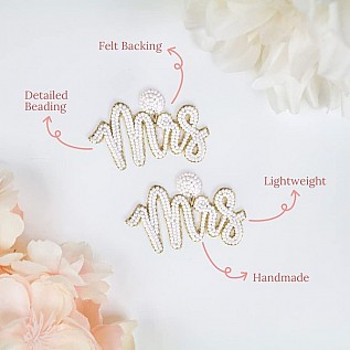 Beaded "MRS" Earrings