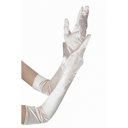 Shiny Elbow Length Stretch Satin Long  Gloves