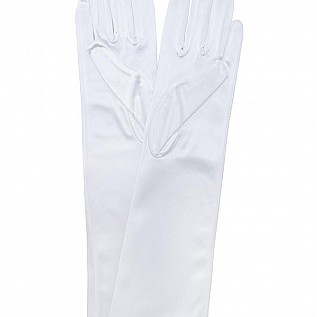 Shiny Stretch Satin Mid Length Gloves