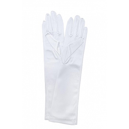 Shiny Stretch Satin Mid Length Gloves