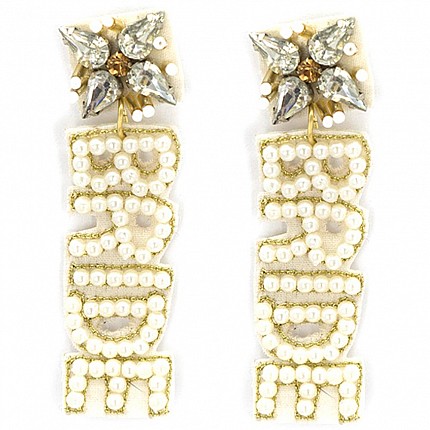 Pearl and Rhinestone Bride Earrings