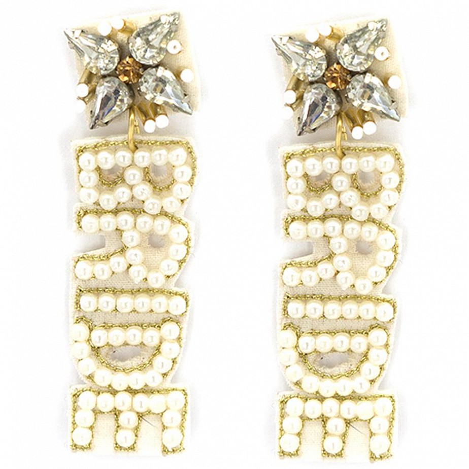 Pearl and Rhinestone Bride Earrings Pearl and Rhinestone Bride Earrings