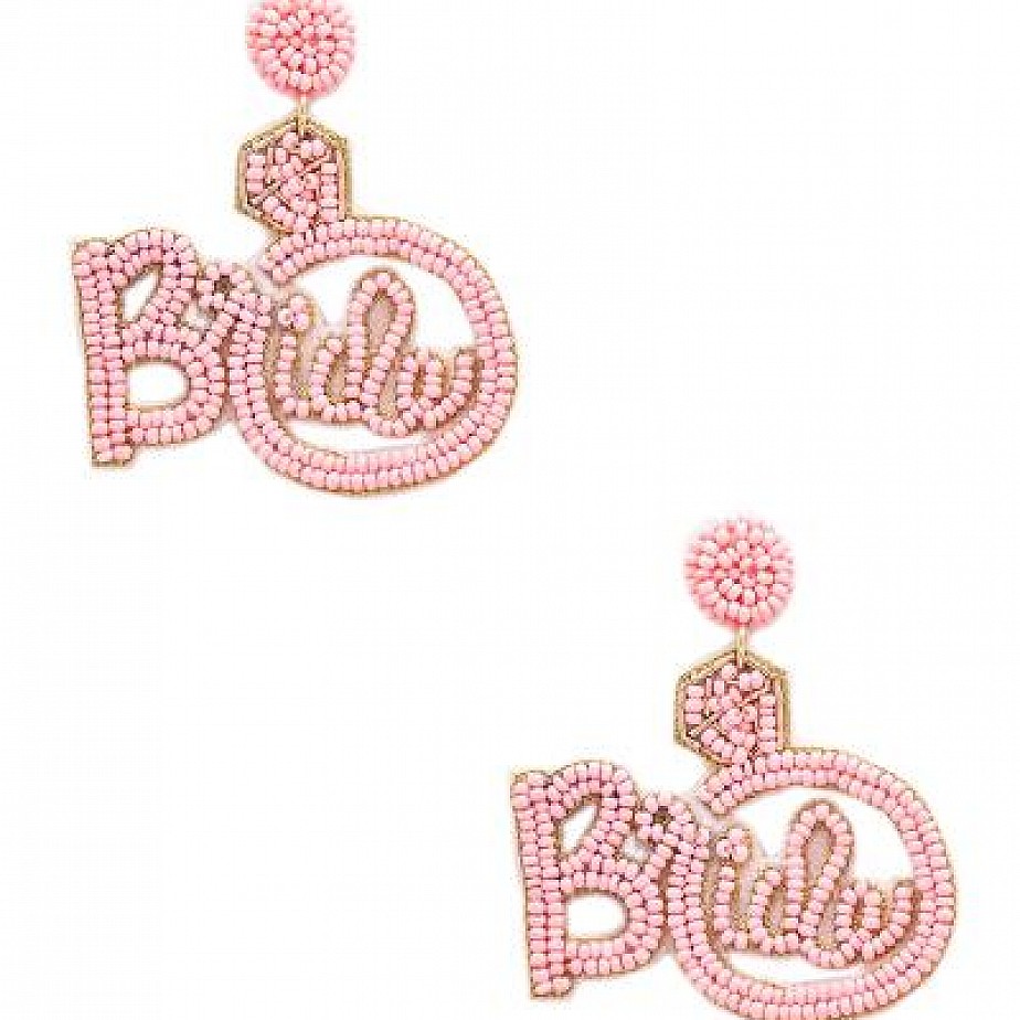 Beaded Bride Ring Earrings