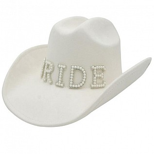 Bride Rhinestone and Pearls Cowboy Hat 
