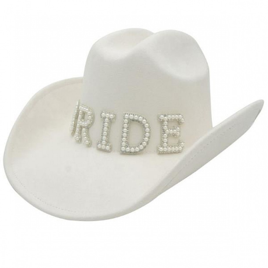 Bride Rhinestone and Pearls Cowboy Hat 