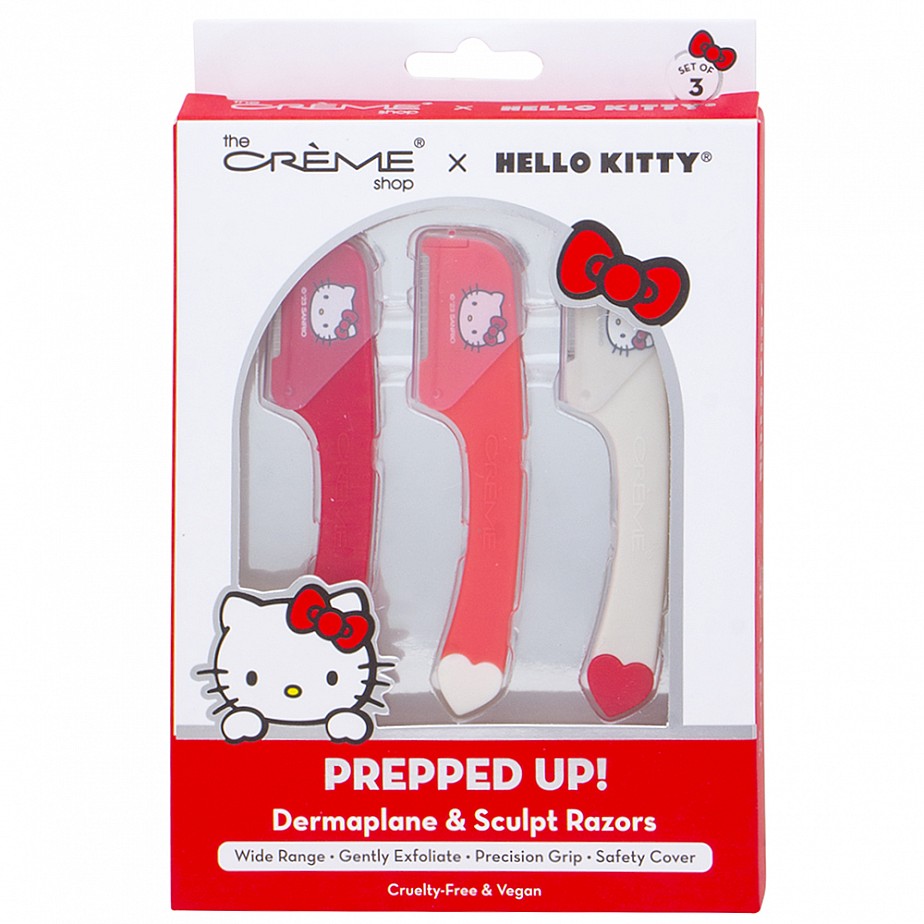 HELLO KITTY BYE, FUZZIES! PERFECT ARCH SHAPING DERMAPLANE & SCULPT RAZORS (SET OF 3)