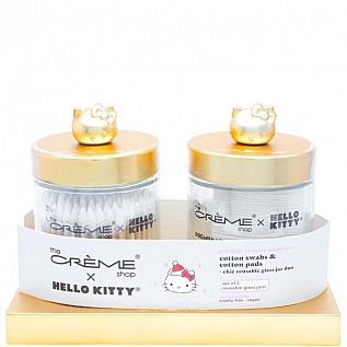 HELLO KITTY CHIC REUSABLE JAR SET + PREMIUM COTTON PADS & SWABS