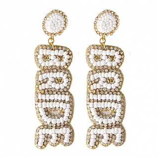 Beaded "BRIDE" Earrings
